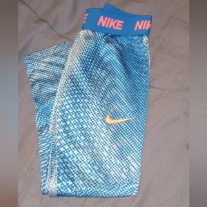 Dri-Fit Nike Leggings Blue w/ Pink and Gray